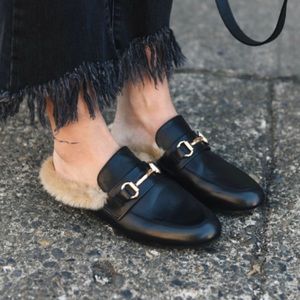 EUC Steve Madden fur loafers